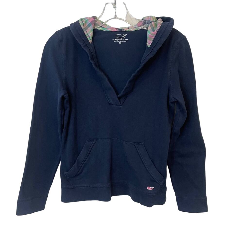 Vineyard Vines V-Neck Navy Blue Hoodie Sz XS
